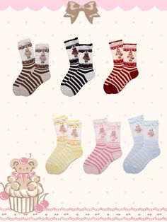 Bear Cake cotton Lolita socks Ladies original uniform mid-tube socks Japanese cute animal socks Animal Socks, Bear Cake, Sock Animals, Bear Cakes, Tube Socks, Socks Women, Pure Cotton, Cute Animals, Socks