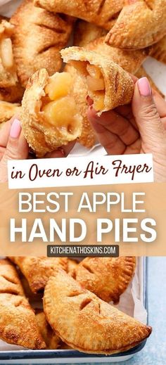 the best apple hand pies in oven on an air fryer with text overlay