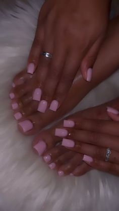 Gel Toe Nails, Milky Nails, Girly Acrylic Nails, Short Square Acrylic Nails