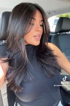 Haircut And Highlights For Brunettes, Trendy Haircuts For Black Hair, Butterful Haircut, Latina Hair Layers, Mid Length Hair V Shape, Best Hair Style For Round Face Over 40 Long Hair, Classic 90s Blowout Hair, Women's Brunch Outfit, Asian Hair Face Framing Layers