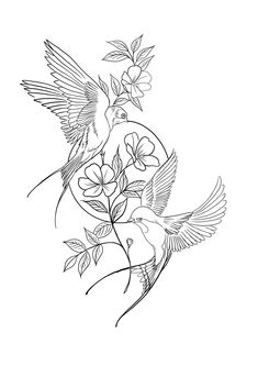 Bird And Bee Tattoo, Starling Tattoo, Mocking Bird Tattoo, Bird Tattoo With Flowers, Vogel Tattoo, Flower Tattoo Ideas, Theme Tattoo, Dainty Tattoos