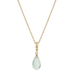 A delicate briolette gemstone drop on a micro pavé round bail was inspired by the South of France, for a little luxury day or night. The pendant can be removed from a barely there twisted rope chain. Handcrafted in NYC Fine quality Green Amethyst gemstone with cubic zirconia Pendant is 1 1/8" | 29mm long Bail opening is extra large - will fit other chains 18k gold vermeil on sterling silver Nickel free Comes in a signature pouch with box Gemstones are vulnerable to chemicals, including those in The South Of France, Green Amethyst, Jewelry Cleaner, South Of France, Micro Pave, Amethyst Gemstone, Rope Chain, The South, Jewelry Care