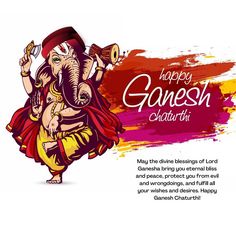 Happy Ganesh Chaturthi! Ganesh Chaturthi Post, Social Media Post Ideas, Business Vector Illustration, Social Media Marketing Instagram, Asian Paints, Krishna Wallpapers