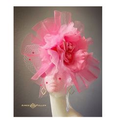 Derby Gala, Veil Hat, Kentucky Oaks, Veiled Hats, Hot Pink Roses, Bridal Hat, Melbourne Cup, Pink Rose Flower, Kentucky Derby Hat