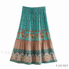 Lasaky - Luxurious Waistband Half-Figure Wrap Dress Simple Tank Tops, Estilo Hippy, Mode Hippie, Holiday Skirts, Beachy Style, Hippy Chic, Estilo Hippie, Beach Skirt, Boho Skirts