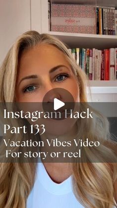 a woman with long blonde hair is looking at the camera and has an instagramm hack