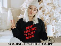 Candy Cane Svg, Smile Svg, Merry Christmas Ya Filthy Animal, Santa Sweatshirt, Smile Design, Hippy Gifts, Animal Svg, Santa Shirts, Svg Christmas