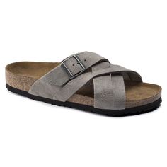 Lugano Soft Footbed Suede Leather Midnight | BIRKENSTOCK Leather Sandals With Cushioned Footbed And Cross Strap, Leather Sandals With Cross Strap And Cushioned Footbed, Leather Cross Strap Sandals With Cushioned Footbed, Comfortable Suede Sandals With Buckle Closure, Closed Toe Suede Sandals With Textured Footbed, Comfortable Suede Sandals With Leather Footbed, Casual Footbed Sandals With Leather And Cross Strap, Casual Footbed Sandals With Textured Footbed And Cross Strap, Casual Sandals With Textured Footbed And Cross Strap