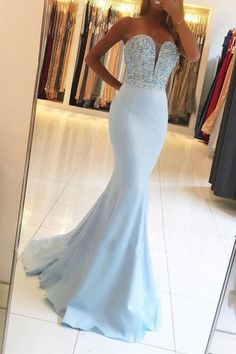 Light Blue Strapless Long Red Mermaid Prom Dresses - Bridelily Red Prom Dresses 2022, Blue Purple Prom Dress, Long Prom Dresses Cheap, Prom Dresses Long Sleeve, Mermaid Prom Dresses Long, Long Sleeve Prom Dresses, Sleeve Prom Dresses, Prom Dresses Burgundy, Sweep Train Prom Dress