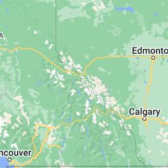 a map showing the location of edmonton and calgary