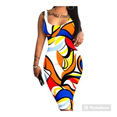 Ashley Marie Boutique Sexy Abstract Print Sleeveless, Crew-Neck Stretchy Bodycom Midi Tank Dress Size: Small (4) Medium (6) Large(8/10) X-Large (12) Please See Photos For More Details And Measurements Tote: 16 White Sleeveless Mini Dress For Club, Bold Sleeveless Summer Dresses, Bold Sleeveless Dresses For Spring, Bold Sleeveless Spring Dresses, Trendy White Sleeveless Party Dress, White Summer Club Dress, White Sleeveless Flirty Bodycon Dress, Flirty Sleeveless Bodycon Dress For Day Out, White Summer Bodycon Dress For Club