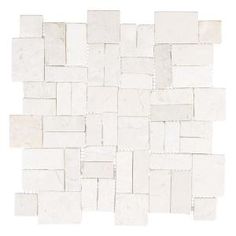 white marble mosaic tiles on a white background