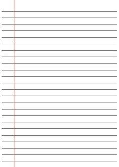 lined paper with red lines on the bottom, and an orange line at the top