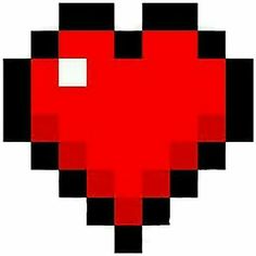 an image of a pixel heart in red and black