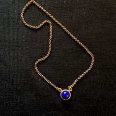 Elsa Peretti For Tiffany & Co. “Color By The Yard” Series New Without Tags & Original Box. Tried On Once, But Never Worn. 18k Yellow Gold & Lapis Lazuli Bezel Set Cabochon Gemstone 16” Long Chain Spring Ring Clasp 6mm Made In Spain Not Filled Or Plated. Please Feel Free To Message Me With Any Questions. Happy Poshing! Formal Round Lapis Lazuli Necklaces, Formal Lapis Lazuli Round Necklace, Formal Lapis Lazuli Necklaces, Elegant Lapis Lazuli Gemstone Necklace, Dainty Sapphire Necklaces For Formal Occasions, Dainty Sapphire Necklace For Formal Occasions, Elegant Blue Necklace With Delicate Chain, Elegant Blue Jewelry With Bezel Setting, Elegant Blue Jewelry With Delicate Chain