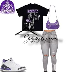 Baddie Outfits With Jordans, Purple Baddie Outfits, Outfits With Jordans, Teen Fashion Trends, Teen Swag, Outfit Layouts, Mountain Outfit, Teen Swag Outfits, Cute Nike Outfits