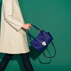 Bleu de Chauffe - Sac June Bleu. June bag, Blue Bleu Klein, Longchamp Le Pliage, Blue Leather, Shoulder Bag Women, Bag Lady, Heat, Tote Bag, Shoulder Bag