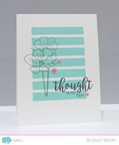 a close up of a card with a flower on the front and words that say thought off you today