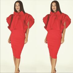 Red Midi Flutter Sleeves Midi Dress Spring Party Dress With Butterfly Sleeves, Red Sleeveless Dress With Bow, Summer Midi Dress With Butterfly Sleeves For Party, Summer Party Midi Dress With Butterfly Sleeves, Spring Party Midi Dress With Butterfly Sleeves, Butterfly Sleeve Midi Dress With Ruffles For Party, Party Midi Dress With Ruffles And Butterfly Sleeves, Chic Party Dress With Butterfly Sleeves, Red Evening Dress With Bow