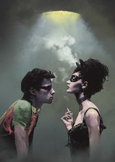 Catwoman & Robin - Dave Seguin Dave Seguin, Art Dc Comics, Catwoman Cosplay, The Bat Man, Selina Kyle, Arte Dc Comics, Bd Comics, Geek Culture, Fan Book