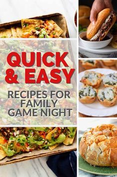 quick and easy recipes for family game night