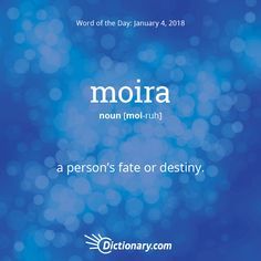 a blue background with the words moira in white on it and an image of blurry lights