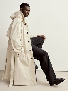 Mateo Oversized Duster Coat | Banana Republic Japanese Streetwear Mens, Coat Details, Mac Coat, Long Coat Men, F Men, Oversized Trench Coat, Trench Coat Outfit, Summer Coats, Hooded Trench Coat