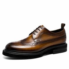 Men's Dress Shoes Leather Shoes Wedding Business Men Shoes Men Oxford Shoes | eBay Business Shoe, Flat Shoes Men, Mens Derby Shoes, Mens Business, Brown Leather Shoes, Leather Brogues, Round Toe Shoes, Mens Boots Fashion, Oxford Shoes Men