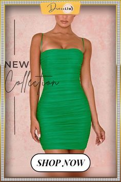 Women Summer Daily Bodycon Sexy Dress Green Mini Bodycon Dress For Party Season, Green Bodycon Dress For Party Season, Green Fitted Mini Dress Flirty Style, Fitted Green Mini Dress Flirty Style, Green Stretch Flirty Bodycon Dress, Summer Stretch Bodycon Cocktail Dress, Green Summer Bodycon Dress For Evening, Green Mini Bodycon Dress For Club, Flirty Green Stretch Bodycon Dress