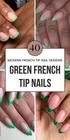 Try these 40 bold green french tip nail looks, mixing light and dark greens with fun accents. Perfect for short acrylic nails or longer designs, these ideas are ideal for anyone who loves colorful or edgy nails. Save to your Green Nail Designs board!