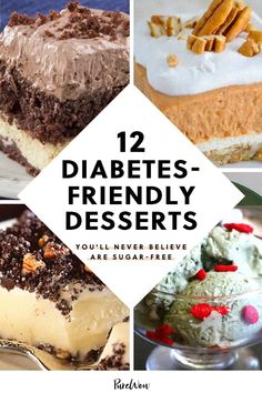 12 Diabetes-Friendly Desserts You'll Never Believe Are Sugar-Free Sweets For Diabetics, Low Sugar Desserts, Sugar Free Low Carb, Dessert Cake