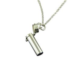 Sterling Silver Capsule Necklace - Cremation Urn Necklace - Secret Stash - Perfume Vial - Pill Holde Urn Necklaces Key Shaped With Red In It, Pill Necklace, Capsule Necklace, Stash Containers, Urn Bracelet, Vial Necklace, Bullet Necklace, Urn Jewelry, Urn Necklace