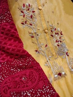 Item Overview ATHARVA Hand Embroidery Salwar Kameez/Yellow Chanderi/Reds Georgette Sequence Dupatta/Custom Stitch Unstitch/Gota Patti/Patiala/Gift Dno. CH2103 Fabric:  * Shirt: Chanderi Silk 2.5 Mts, with Beautiful Embroidery Front Panel * Dupatta: Georgette Dupatta/Heavy Sequence Embroidery/Tassels  * Salwar: Santoon Silk 2.5 Mts. Excusive Hand Embroidered Party Wear Punjabi Suit. 🌷CUSTOMIZATION (No Extra Charges) * Fabrics Customization: Designs Can be made in different Fabrics. *Color Custom Festive Yellow Semi-stitched Salwar Kameez, Designer Gold Embroidered Fabric For Eid, Eid Gold Salwar Kameez With Dabka Work, Gold Raw Silk Embroidered Fabric With Gota Work, Gold Raw Silk Fabric With Gota Work, Transitional Gold Anarkali Unstitched Suit, Transitional Gold Unstitched Anarkali Suit, Gold Embroidered Art Silk Fabric For Designer Wear, Traditional Yellow Semi-stitched Salwar Kameez