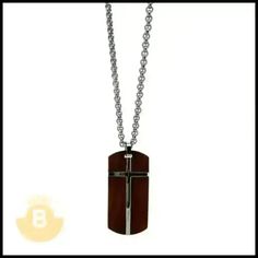 Galeno Stainless Steel Necklace with Rosewood Crucufix Inlay (24" chain) - BERML BY DESIGN JEWELRY FOR MEN Brown Spiritual Necklace With Cross Pendant, Brown Cross Pendant Necklace For Gift, Brown Cross Pendant Necklace As Gift, Brown Crucifix Necklace In Spiritual Style, Spiritual Brown Crucifix Necklace, Spiritual Brown Cross Necklace, Brown Crucifix Jewelry Gift, Brown Crucifix Jewelry For Gifts, Adjustable Brown Cross Pendant Necklace