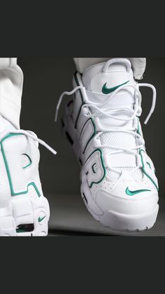 Nike Air Uptempo Shoes, Nike Air More Uptempo Cream, Nike Air Uptempo White, Nike Air Uptempo Shoes Red, Nike Air More Uptempo Sneakers, Fendi Shoes Men, Nike Air Uptempo, Nike Shoes Women Fashion, Pretty Sneakers