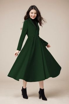 I absolutely love this swing Princess coat! It's thick and warm, it dresses up any out fit and looks amazing with heels or just flat boots. The coat looks just like the pictures, it's kind of heavy and works perfectly for the winter! The coat moves along with you! It's so beautiful! ★★FEATURES 50% wool, 50% fiber nylon polyester Fully liner with polyester Notched collar Long sleeve coat Two Seam pocket Button Closure on the waistband Fit and Flare, swing coat For Winter, Autumn,Wedding,Date, Par Winter Wedding Coat, Fit And Flare Coat, Beautiful Features, Wedding Coat, Formal Coat, Princess Coat, Womens Jackets, Grey Coat, Coat Winter