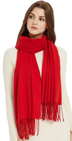 XWSolid1908-Red-C4 Red Winter Scarves For Cold Weather, Red Scarves For Winter Cold Weather, Red Casual Scarves For Fall, Casual Red Scarf For Cold Weather, Casual Red Scarf For Fall, Casual Red Winter Scarf, Classic Red Scarves For Winter, Fabulous Fabrics, Cashmere Scarf