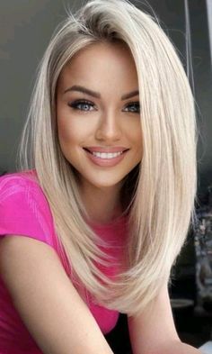 Trendy Bangs Long Hair, Low Maintenance Hairstyles, Buttery Blonde, Platinum Blonde Highlights, Platinum Blonde Hair