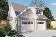 a two car garage is shown in this artist's rendering for the new home