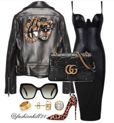 IG•FashionKill21; CallHer.Sassy Elegante Casual, Leather Dress, Mode Inspiration, Cartier, Full Body, Chic Outfits, Alexander Mcqueen