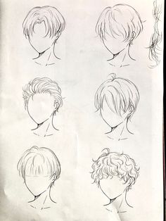 a bunch of drawings of different hair styles