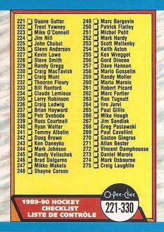 an old hockey card from the 1970 - 80 season