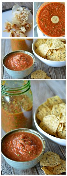 three pictures showing different ways to make salsa