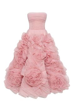 Dramatically flowered tulle dress in misty pink - Milla Corset Tulle Dress, Transparent Corset, Corset Closure, Milla Dresses, Tulle Midi Dress, Pink Stuff, Strapless Prom Dresses, Dress Weights, Celebration Ideas