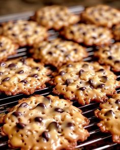 chocolate chip cookies cooling on the grill