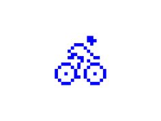 a pixelized image of a motorcycle on a white background