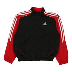 Vintage black 152cm / Age 12 Adidas Track Jacket - boys medium Black Outerwear For Training In Fall, Black Outerwear For Fall Training, Black Sporty Track Jacket For Training, Black Track Jacket For Fall Sports Events, Vintage Black Windbreaker For Sports, Black 90s Style Hooded Windbreaker, 90s Style Black Hooded Windbreaker, 90s Black Hooded Windbreaker, Vintage Black Sports Windbreaker