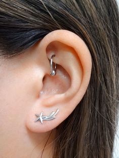 silver shooting star ear climbers modelled Star Earring, Silver Star Earrings, Ear Climbers, Classic Earrings, Shooting Star, Shooting Stars, Toronto Canada, Star Earrings, Satin Finish