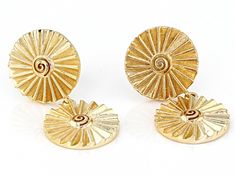 Artisan Collection of Turkey™ 18k Yellow Gold Over Sterling Silver Daisy Design Dangle Earrings. Measure approximately 1.13"L x 0.52"W. Push backings. Daisy, Dangle Earrings, Yellow Gold, Yellow, Sterling Silver, Silver, Gold, Design