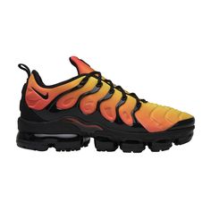 Find NIKE Air Vapormax Plus 'sunset on Editorialist. Taking the Air Max Plus upper and the Vapormax full-length Max Air unit, the Air VaporMax Plus 'Sunset’ features a Tonal Orange neoprene upper with a black molded TPU cage and matching laces. It also sports 3M reflective detailing on the tongue, 'Vm Air' heel branding, and a black foam midsole with a matching translucent VaporMax outsole. It dropped in January 2018 alongside ‘Cargo Khaki’, Photo Blue' and ‘Triple Black’ colorways. Nike Vapormax Plus, Air Vapormax Plus, Nike Air Vapormax Plus, Nike Vapormax, 3m Reflective, Cargo Khaki, Nike Shoes Air Max, Shoes Air, Air Vapormax